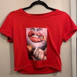 Red crop top